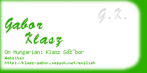 gabor klasz business card